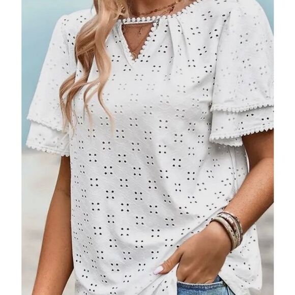 Tops - White Eyelet Lace Women Top